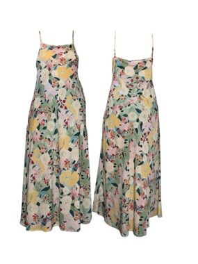 vrg grl postcards from italy bias cut midi dress VRG GRL Postcards From Italy Bias Cut Midi Dress Cream Size AU 6 / US XS/ S